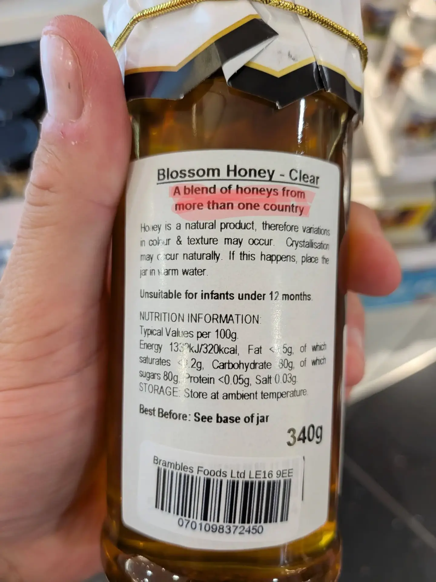 Jar of mysterious origin honey