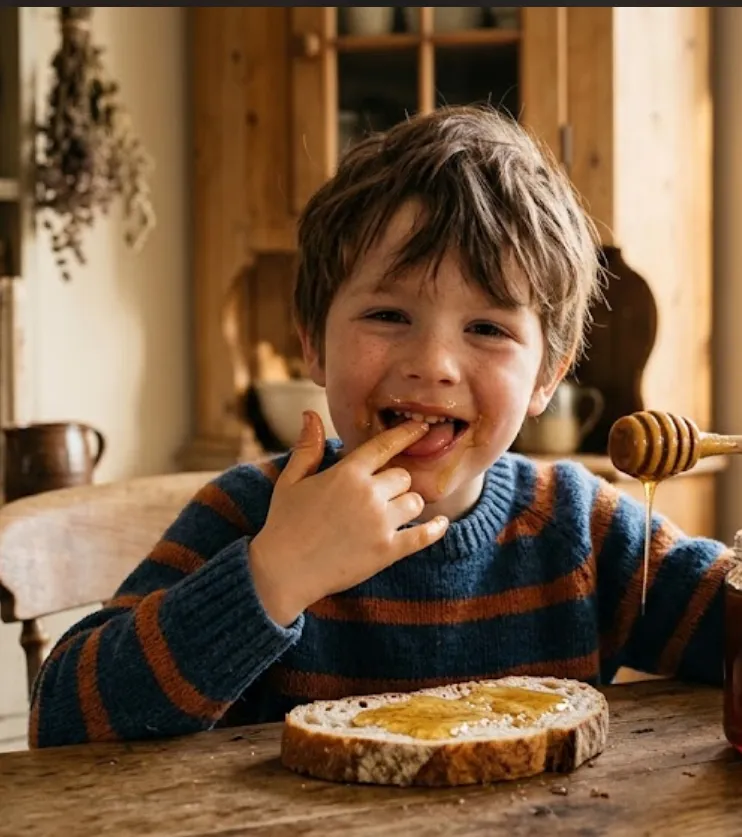 Enjoying honey